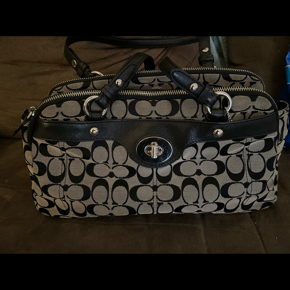 Signature Black Coach Purse
